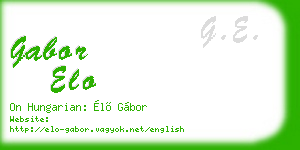 gabor elo business card
